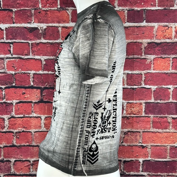 Affliction Men's Short Sleeve Graphic T-shirt -Gray/Black -Various Sizes- NWT - Picture 7 of 13